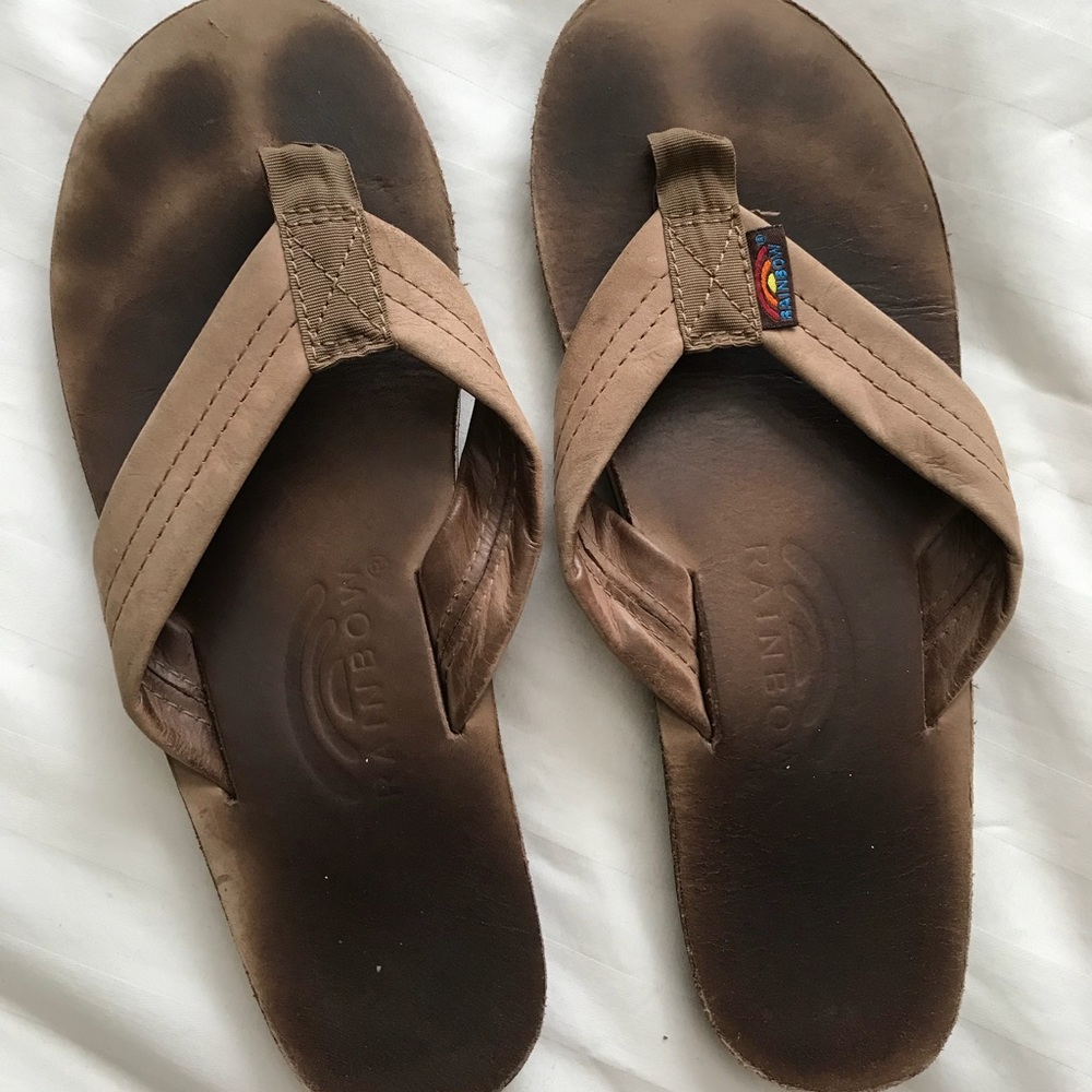 Rainbows Flip Flop Sandals Brown Size 7